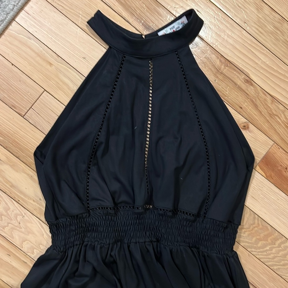 EUC Black maxi dress with halter neckline